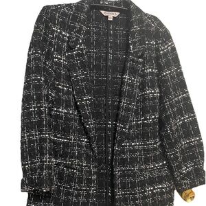 Nanette Lepore Black and White Tweed Blazer Women’s Medium Jacket